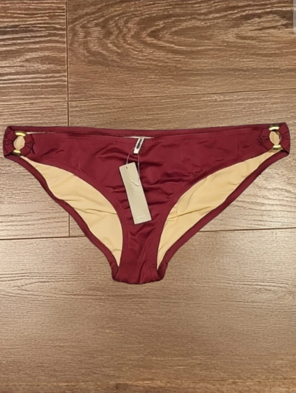 ❤️ NWT! J CREW TWO-TONE RING HIPSTER BIKINI SWIMSUIT BOTTOM, LARGE